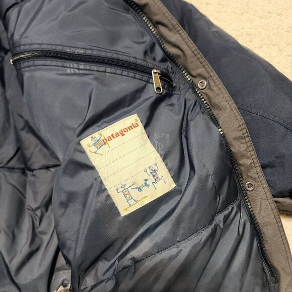 Patagonia Kids L (12) Navy Coat Zip Closure & Pockets‎ Snap Buttons Vintage READ - Picture 6 of 12